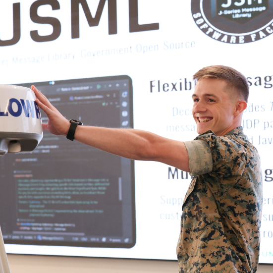 A Marine presenting software